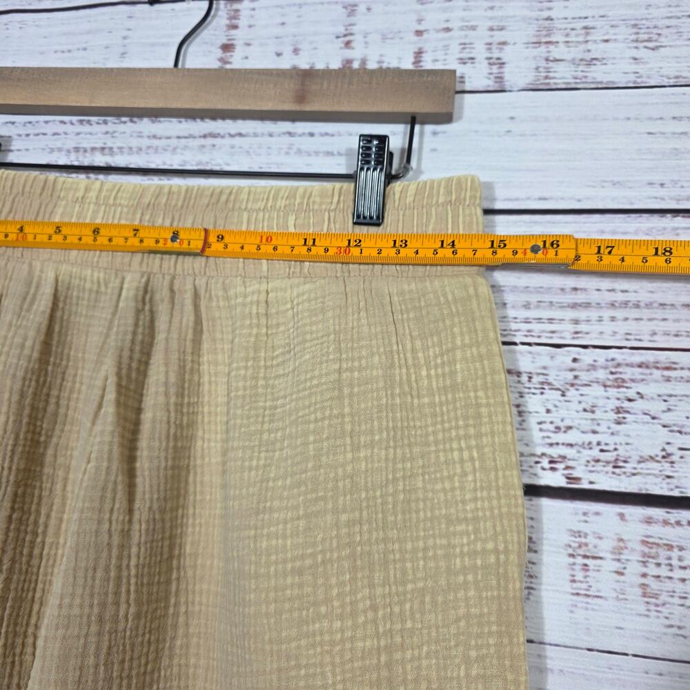 Zenana Wide-Leg Cotton Gauze Pants in Beige Women's size Large NEW - Picture 3 of 7